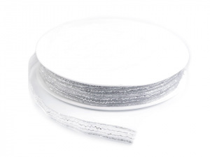 Vánoční / svatební stuha s lurexem šíře 8 mm