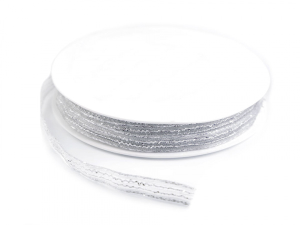 Vánoční / svatební stuha s lurexem šíře 8 mm