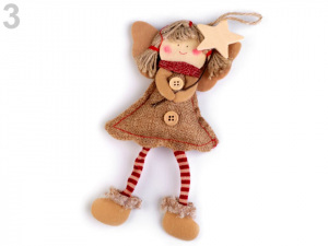 Jutová dekorace anděl