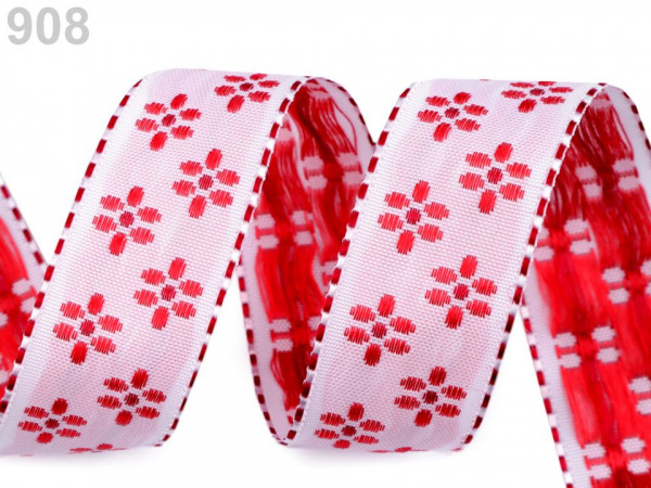 Stuha s vlascem květy šíře 25 mm