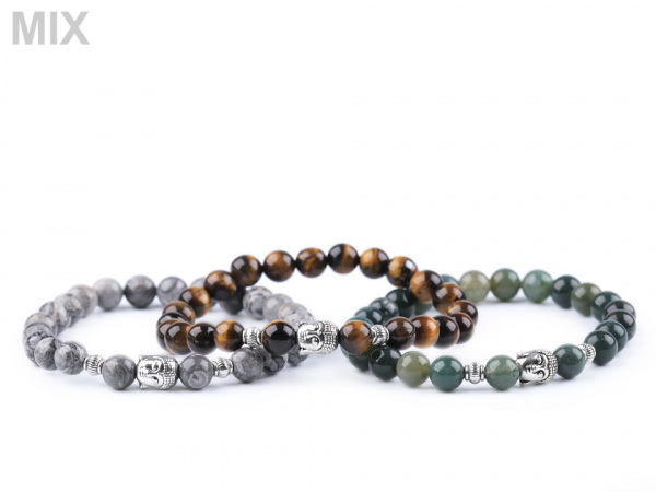 Buddha náramek minerály, pánský