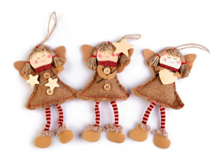 Jutová dekorace anděl