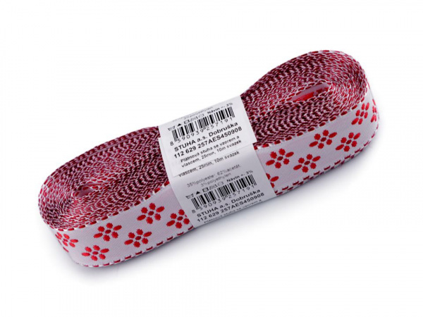 Stuha s vlascem květy šíře 25 mm