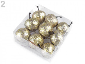 Vánoční dekorace jablko s glitry