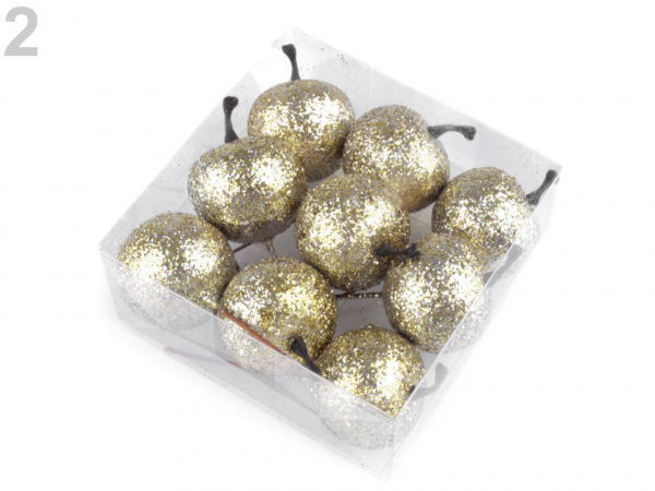 Vánoční dekorace jablko s glitry