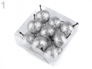 Vánoční dekorace jablko s glitry