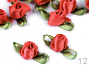 Saténová růže / poupě s lístky