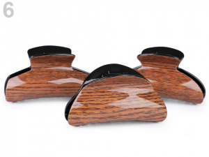 Skřipec do vlasů dekor dřevo