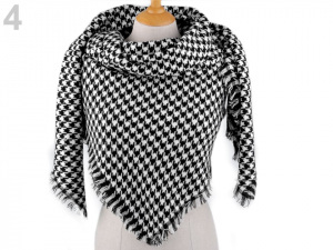 Velký teplý šátek / pléd kohoutí stopa