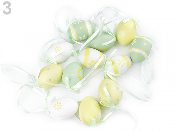 Malé velikonoční vajíčka s atlasovou stužkou
