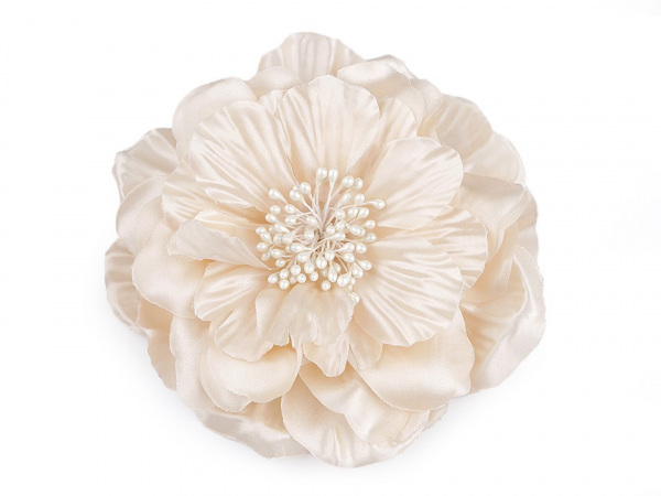 Brož / ozdoba růže s perleťovým leskem Ø13 cm