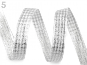 Stuha s lurexem a drátem šíře 15 mm