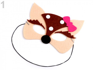 Dětská karnevalová maska - škraboška filcová zvířátka