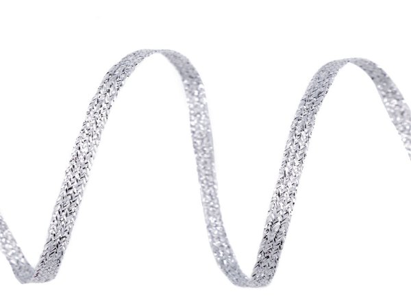 Stuha lurexová / brokátová šíře 3 mm vánoční