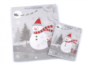 Dárková taška vánoční s glitry, sada 2 velikostí