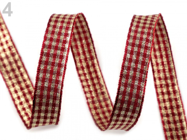 Stuha s lurexem a drátem šíře 15 mm