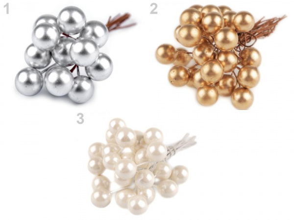 Vánoční dekorační kuličky s drátkem Ø10 mm