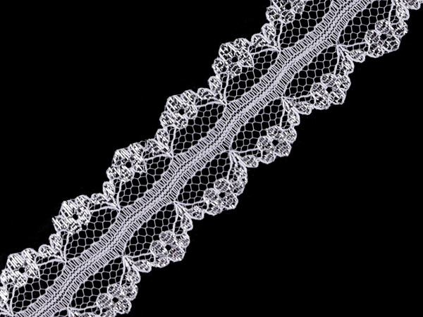 Silonová krajka / vsadka s lurexem šíře 30 mm