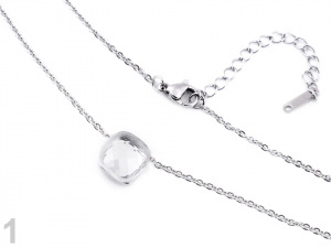 Náhrdelník z nerezové oceli s broušeným kamenem