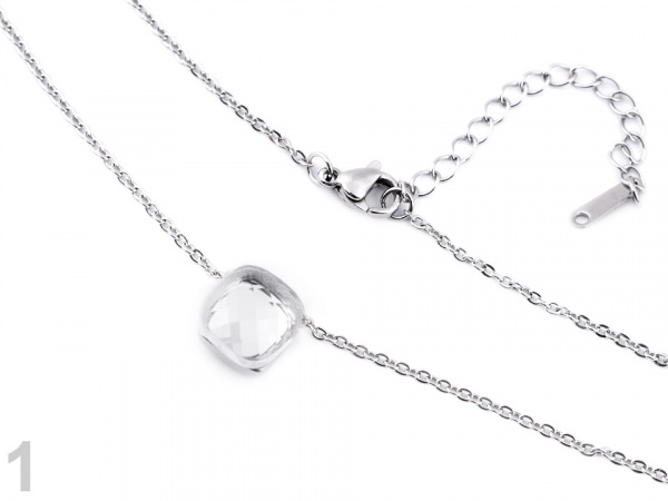 Náhrdelník z nerezové oceli s broušeným kamenem