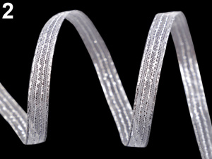 Vánoční / svatební stuha s lurexem šíře 8 mm