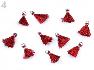 Mini střapec s očkem délka 12 mm s lurexem