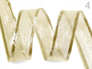 Stuha s lurexem a drátem šíře 25 mm
