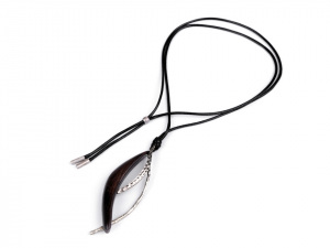 Dlouhý dřevěný designový náhrdelník