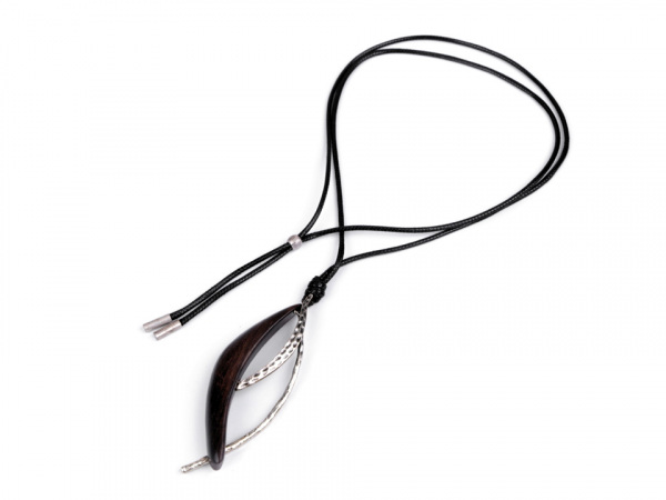 Dlouhý dřevěný designový náhrdelník