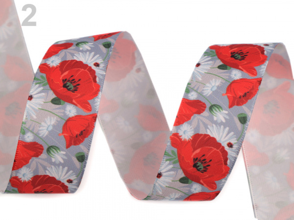 Stuha vlčí máky šíře 25 mm