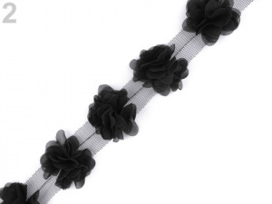 Prýmek květ na tylu šíře 40 mm