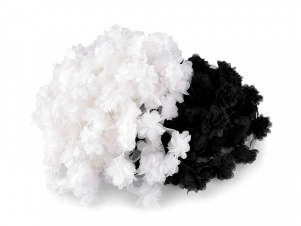 Prýmek květ na tylu šíře 40 mm