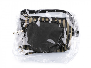 Kosmetická taška průhledná a metalická, sada 3 ks