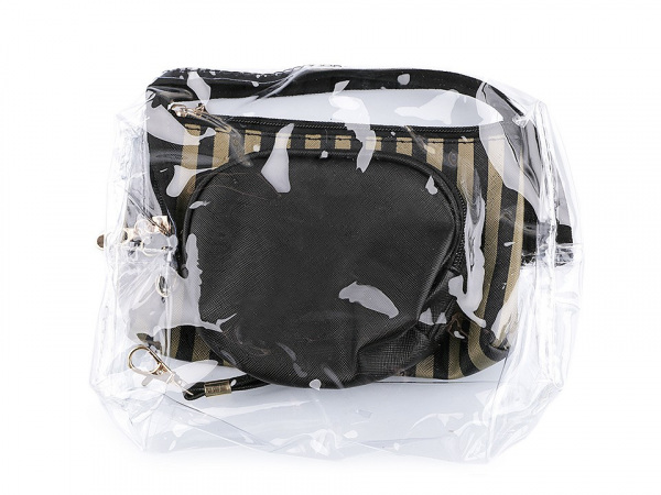 Kosmetická taška průhledná a metalická, sada 3 ks