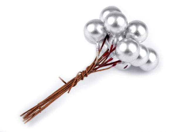 Vánoční dekorační kuličky s drátkem Ø10 mm