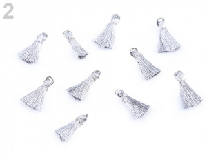 Mini střapec s očkem délka 12 mm s lurexem