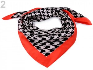 Saténový šátek kohoutí stopa 70x70 cm