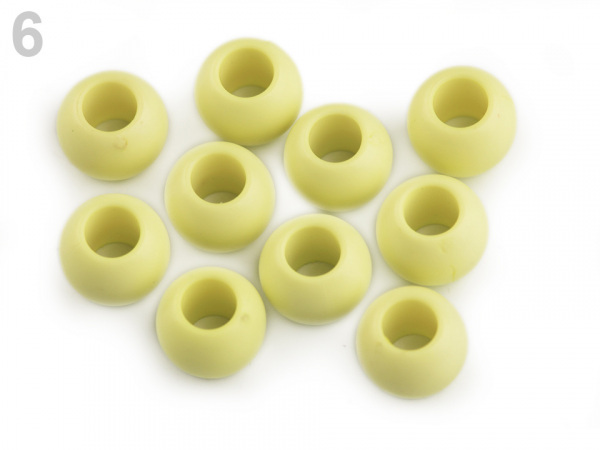 Plastové korálky s velkým průvlekem 11x14 mm