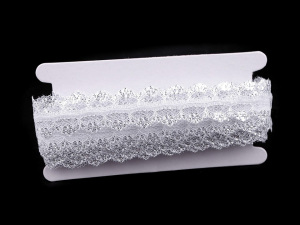 Silonová krajka / vsadka s lurexem šíře 30 mm