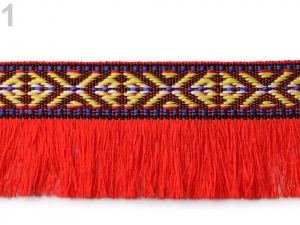 Prýmek indiánský s třásněmi šíře 35 mm