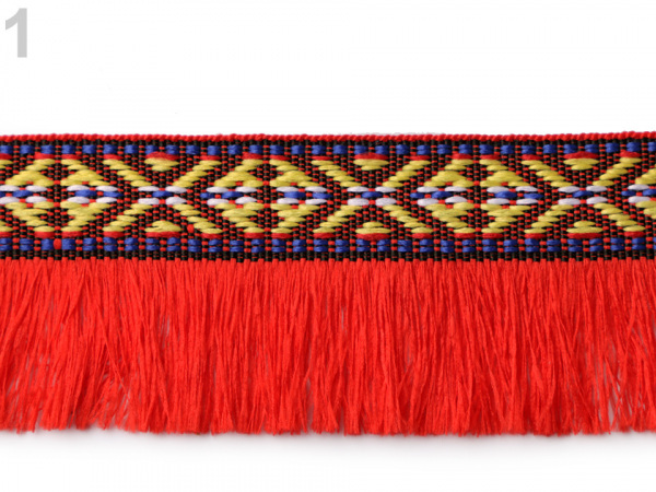 Prýmek indiánský s třásněmi šíře 35 mm