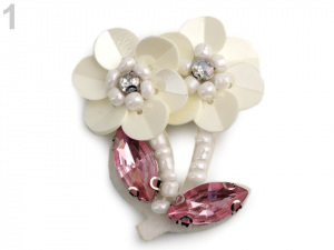 Aplikace květy s flitry a korálky