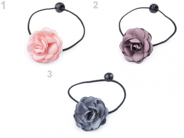 Gumička do vlasů s květem