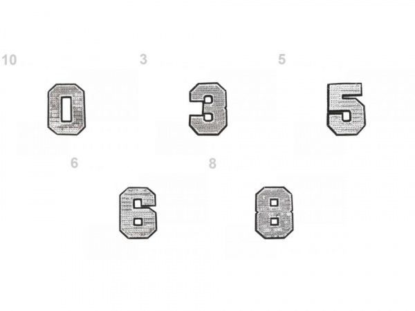 Nažehlovačka čísla s flitry