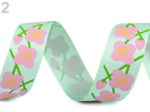 Rypsová stuha květy šíře 26 mm