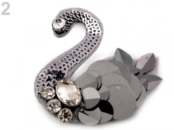 Flitrová aplikace labuť s kamínky