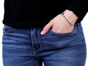 Náramek z nerezové oceli růženec