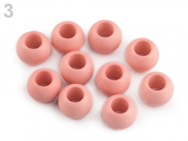 Plastové korálky s velkým průvlekem 11x14 mm