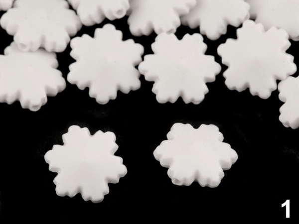 Dekorační plastová vločka / korálek Ø14 mm