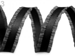 Saténový prýmek s volánkem / stuha šíře 16 mm